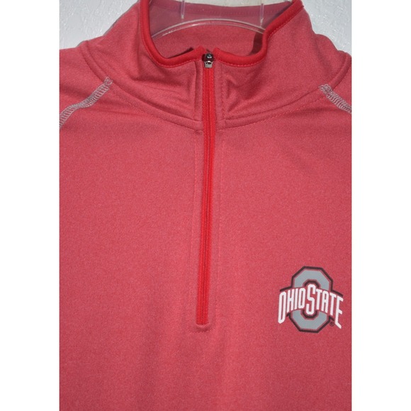 OHIO STATE BUCKEYES Colosseum 1/4 Zip Performance Shirt Women M Pullover Top - Picture 3 of 16